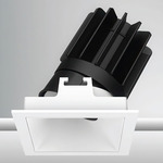 Luca 2.7 inch Square Static White Adjustable Downlight With Trim - White / White