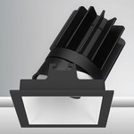 Luca 2.7 inch Square Static White Adjustable Downlight With Trim - Black / White