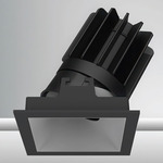 Luca 2.7 inch Square Static White Adjustable Downlight With Trim - Black / Haze