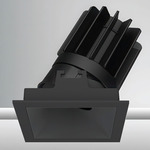 Luca 2.7 inch Square Static White Adjustable Downlight With Trim - Black / Black
