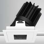 Luca 2.7 inch Square Static White Adjustable Pinhole with Trim - White / White