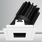 Luca 2.7 inch Square Static White Adjustable Pinhole with Trim - White / Haze