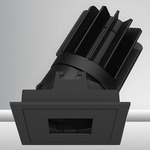 Luca 2.7 inch Square Static White Adjustable Pinhole with Trim - Black / Black