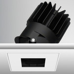 Luca 2.7 inch Square Static White Trimless Adjustable Pinhole - Black