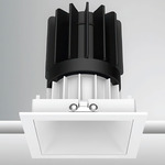 Luca 2.7 inch Square Warm Dim Fixed Downlight With Trim - White / White