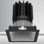 Luca 2.7 inch Square Warm Dim Fixed Downlight With Trim - Black / Haze