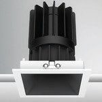 Luca 2.7 inch Square Warm Dim Fixed Downlight With Trim - White / Black