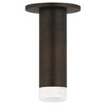 Luxe Ceiling Light with Alabaster Bezel - Distressed Bronze / Alabaster