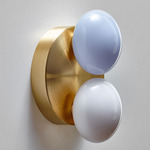 Dot 2X Wall / Ceiling Light - Brushed Brass / Oyster / White