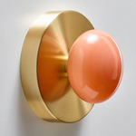 Dot 1X Wall / Ceiling Light - Brushed Brass / Apricot