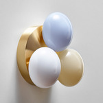 Dot 3X Wall / Ceiling Light - Brushed Brass / Light Beige / Oyster / White