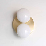 Dot 2X Wall / Ceiling Light - Brushed Brass / White