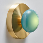Dot 1X Wall / Ceiling Light - Brushed Brass / New Blue
