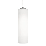 Leo Pendant - Satin Nickel / White