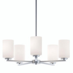 Leo Convertible 5 Light Pendant - Satin Nickel / White