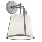Lizzette Wall Sconce - Satin Nickel / White