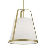 Lizzette Pendant - Antique Brass / White