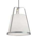 Lizzette Pendant - Satin Nickel / White
