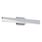 Slant Color-Select Bathroom Vanity Light - Satin Nickel / Frosted