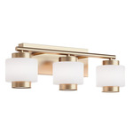 Sydney Color-Select Bathroom Vanity Light - Antique Brass / White