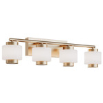 Sydney Color-Select Bathroom Vanity Light - Antique Brass / White
