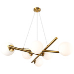 Modena Chandelier - Brushed Brass / White