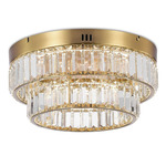 Stella Color-Select Double Ceiling Light - Brushed Brass / Clear