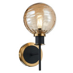 Gem Wall Sconce - Brushed Brass / Black / Amber