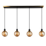 Gem Linear Pendant - Brushed Brass / Black / Amber