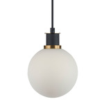 Gem Pendant - Brushed Brass / Black / White