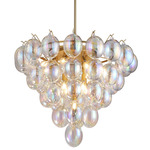 Globo Chandelier - Brushed Brass / Iridescent