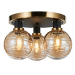 Gem Ceiling Light - Brushed Brass / Black / Amber