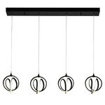 Rose Linear Multi Light Pendant - Black