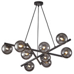 Modena Chandelier - Black / Smoke Glass