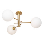 Aurelia Semi Flush Ceiling Light - Brass / White