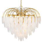 Alessia Chandelier - Brushed Brass / White