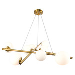 Modena Chandelier - Brushed Brass / White