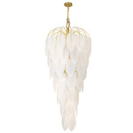 Alessia Tall Chandelier - Brushed Brass / White
