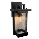 Port Charlotte Outdoor Wall Sconce - Matte Black / Clear