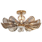 Francesca Ceiling Flush Light - Vintage Brass