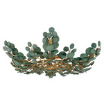 Bilal Semi Flush Ceiling Light - Antique Brass / Eucalyptus Coconut Shell