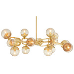 Hadly Chandelier - Antique Brass / Smoke