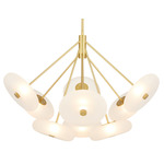 Helios Chandelier - Antique Brass / Frosted