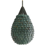 Ferndale Pendant - Antique Brass / Eucalyptus Coconut Shell