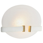 Fresno Wall Sconce - Antique Brass / White