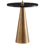 Aria End Table - Antique Brass / Black