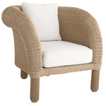 Fielder Outdoor Lounge Chair - Teak Wood / Pearl