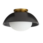Glaze Ceiling Flush Light - Antique Brass / Matte Black