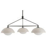 Glaze Chandelier - Blackened Steel / Ivory