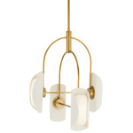 Roll Chandelier - Antique Brass / Frosted